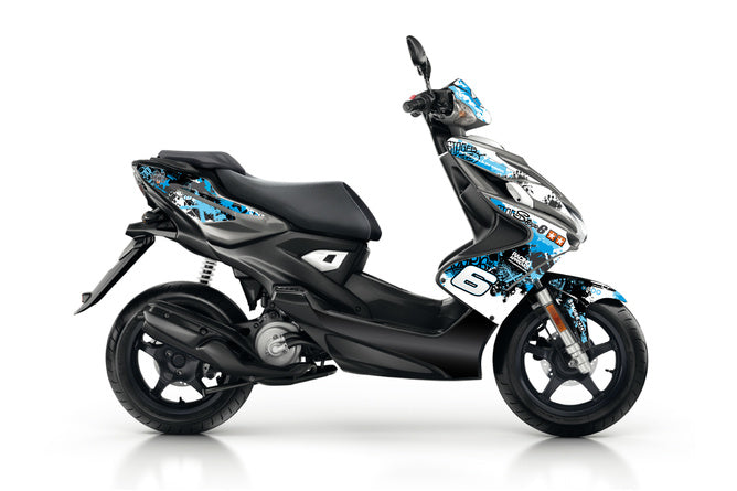 Grafikkit Yamaha Aerox efter 2013 Stage6 blå / svart