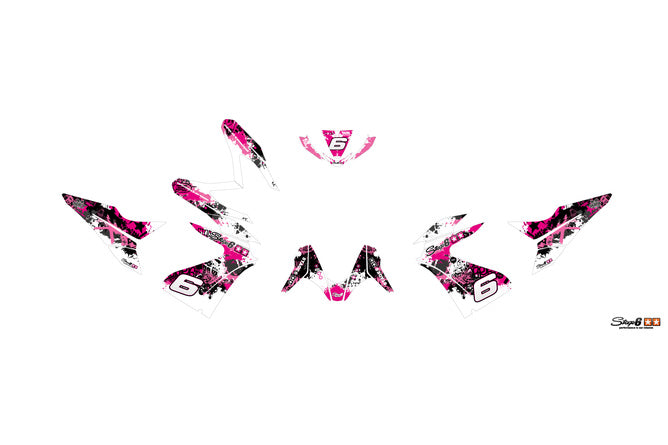 Grafikpaket Yamaha Aerox efter 2013 Stage6 rosa / svart