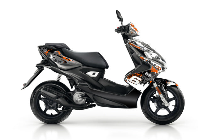 Grafik Kit Yamaha Aerox efter 2013 Stage6 orange / vit