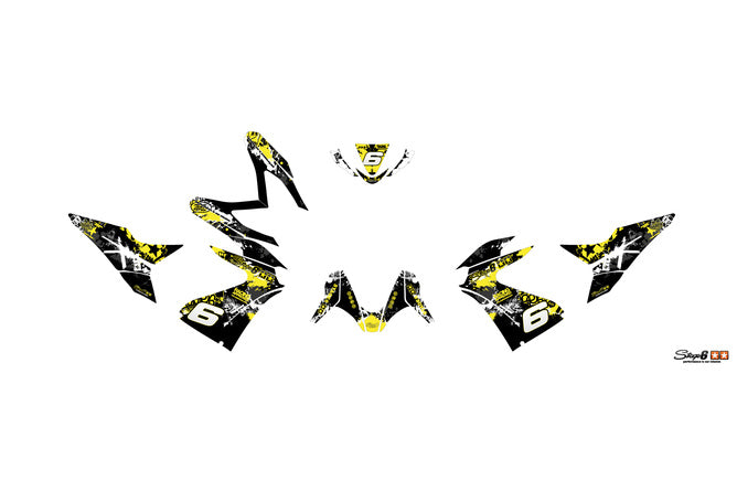 Grafikpaket Yamaha Aerox efter 2013 Stage6 gul / svart