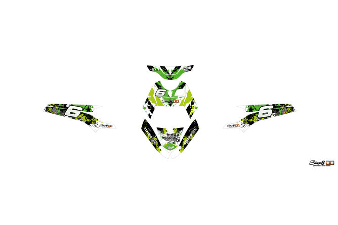Grafik Kit Yamaha BWs / Booster efter 2004 Stage6 grön / svart