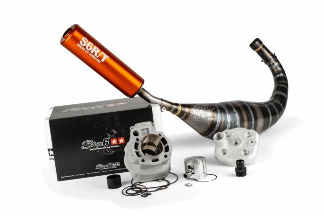 Tuning Kit cylinder + avgassystem 77cc Stage6 BigRacing Minarelli AM6 orange