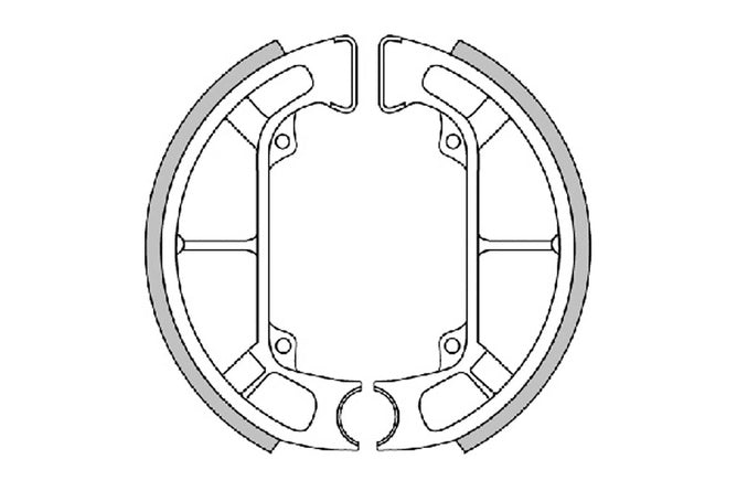 Bromsbelägg bak Polini 100x20mm med spår Piaggio Typhoon / NRG