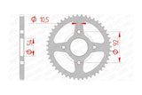 Rear Sprocket steel 47 teeth - 420 Afam Yamaha TZR after 2003