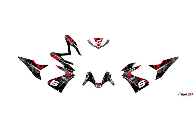Grafikpaket Yamaha Aerox efter 2013 Stage6 röd / svart