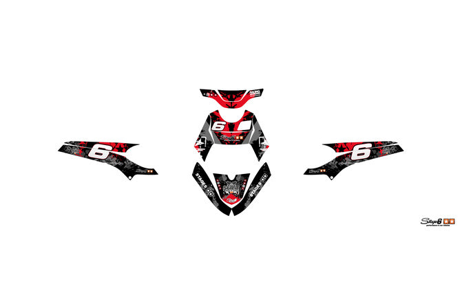 Decal Kit Stage6 Yamaha BWs efter 2004 röd / svart