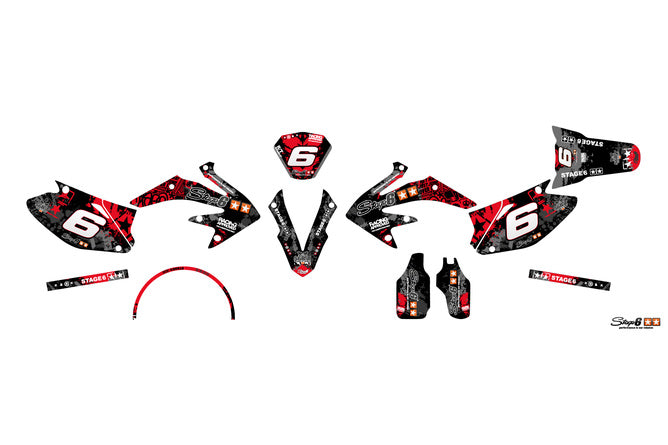 Grafik Kit Honda HM 50 Stage6 röd / svart