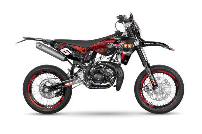 Grafikset Sherco SM-R 50 efter 2018 Stage6 röd / svart