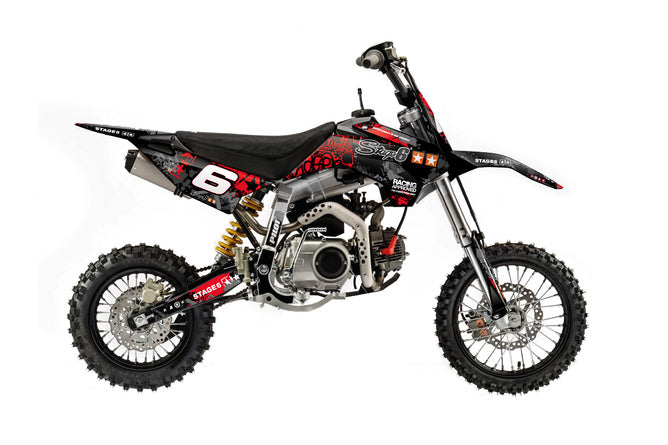 Grafikpaket Pit Bike YCF Pilot Stage6 röd / svart