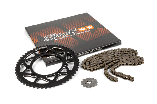 Chain Kit 13x53 - 420 Stage6 Aluminium CNC Svart Derbi DRD Pro