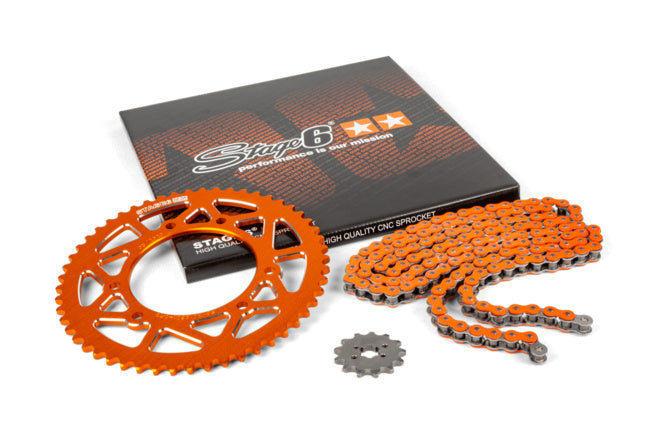 Chain Kit 13x53 - 420 Stage6 aluminium CNC Orange Derbi DRD Pro