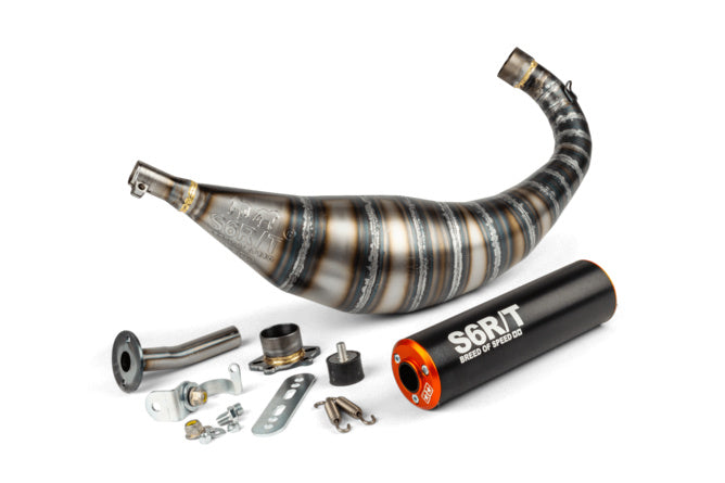 Avgassystem Stage6 R/T 90 - 100cc CNC Orange / Svart Derbi