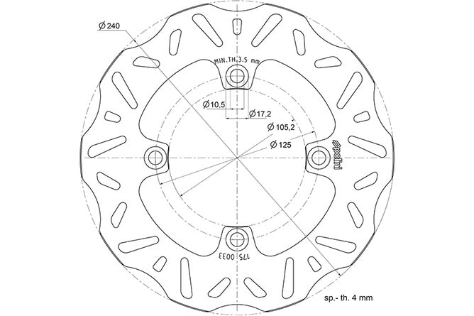 Bromsskiva Polini D.240/105mm Honda SH / Forza / Pantheon