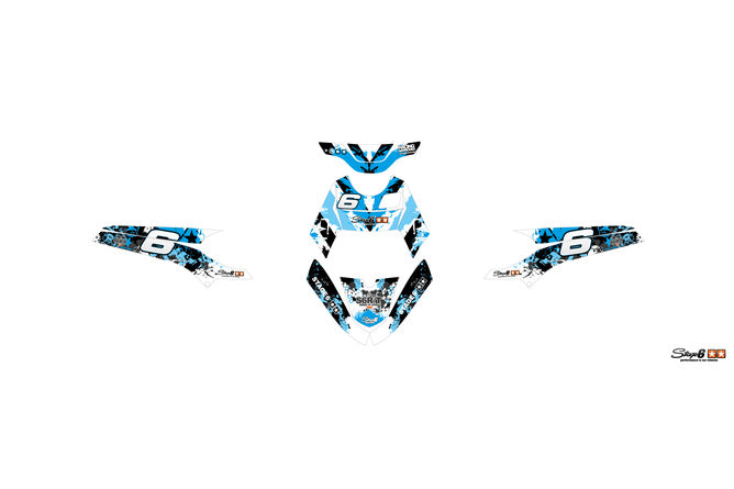 Decal Kit Stage6 Yamaha BWs efter 2004 blå / svart