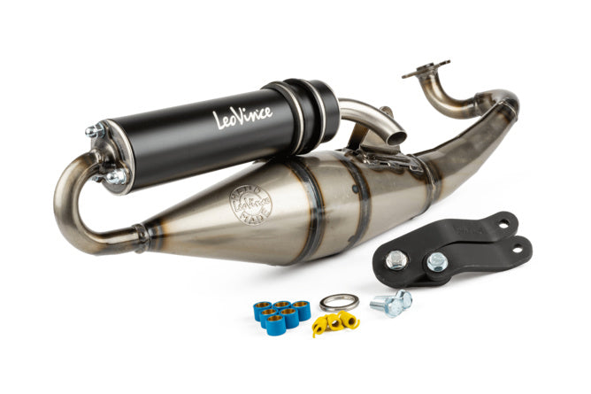 Avgassystem LeoVince Handmade TT Svart Edition Minarelli Horisontell