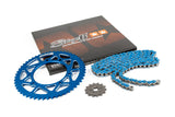 Chain Kit 13x53 - 420 Stage6 alu CNC Blue Derbi DRD Pro