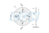 Rear Sprocket 53 teeth - 420 Doppler aluminium CNC red Fantic Caballero before 2015