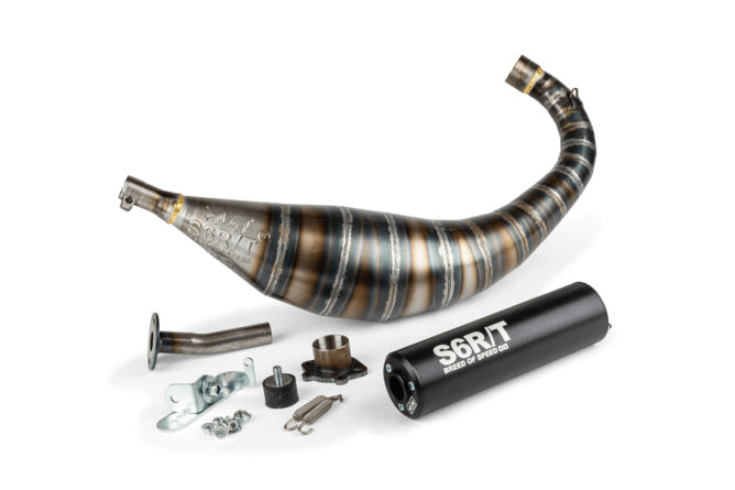 Avgasrör Stage6 R/T 80 - 90cc CNC svart Derbi