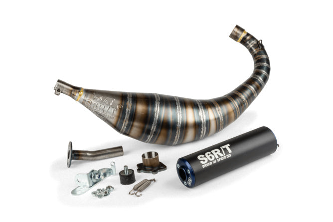 Avgassystem Stage6 R/T 80 - 90cc CNC Blå / Svart Derbi