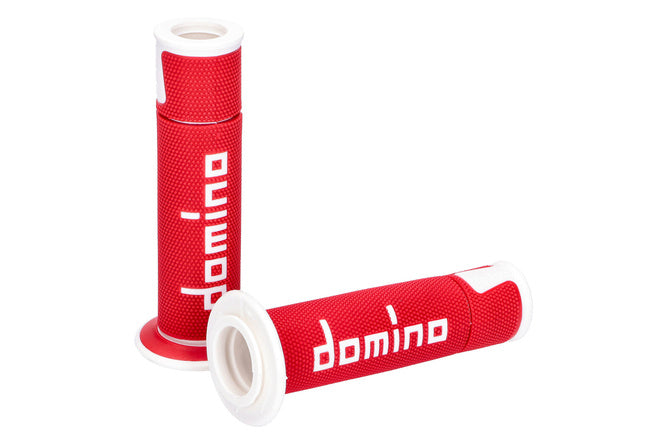 Grips Domino A450 Väg Racing röd / vit (öppna ändar)