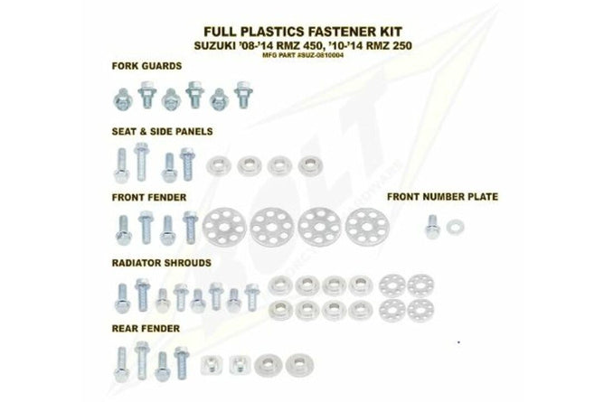Karossrån Fasteners Bolt Suzuki RM-Z 450 / 250 före 2018