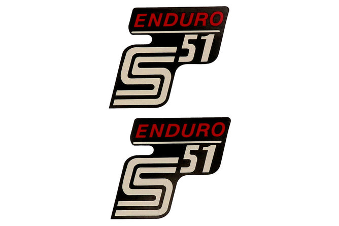 Dekal (x2) S51 Enduro svart / röd Simson
