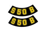 Sticker (x2) S50 B black / yellow Simson