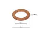 Washers / Copper Gaskets M10x16x1,50mm (10 pcs.)