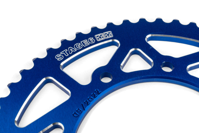 Kedjeset 13x53 - 420 Stage6 aluminium CNC blå Derbi Senda X-treme