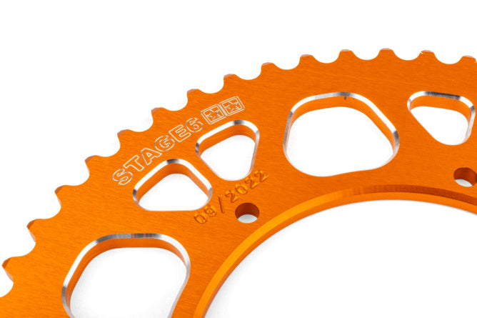 Kedjeset 14x53 - 420 Stage6 aluminium CNC orange Aprilia SX 50
