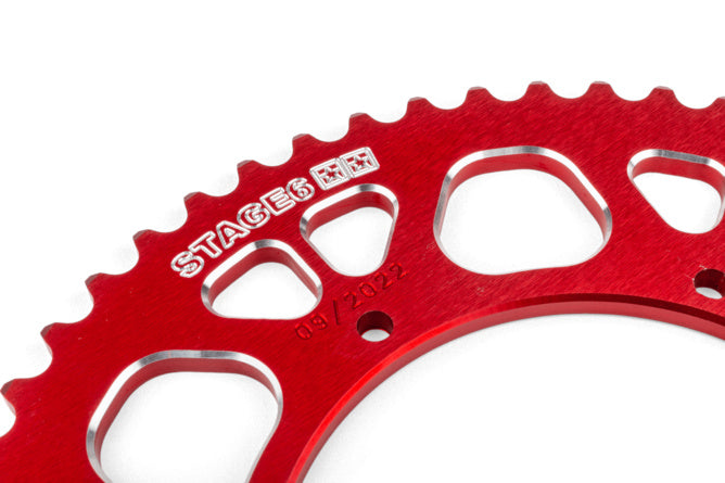 Kedjesats 13x53 - 420 Stage6 aluminium CNC röd Aprilia SX 50