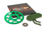 Chain Kit 13x53 - 420 Stage6 aluminium CNC green Peugeot / Rieju