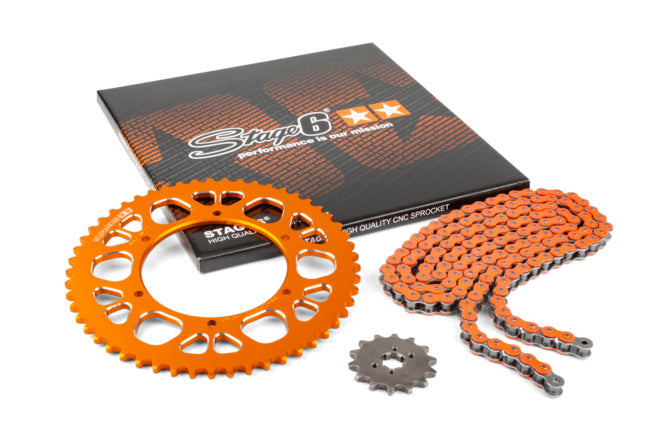 Kedjesats 13x53 - 420 Stage6 aluminium CNC orange Aprilia SX 50