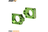 Chain Tensioners / Axle Blocks RFX Pro green KX / KXF
