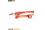 Lever Set RFX Race folding forged orange KTM (Brembo brake / Magura clutch) 2005-2008