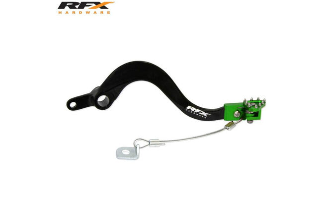 Bromspedal RFX Pro vikbar svart / grön Kawasaki KXF 250 / 450