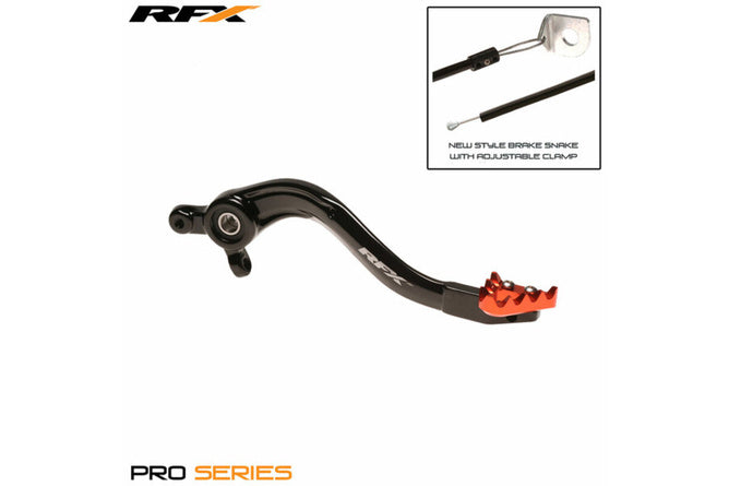 Bromspedal RFX Pro standard hårdanodiserad svart / orange SX-F / FC efter 2016