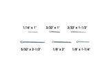 Assortment Box split pins 6 sizes 555 pieces