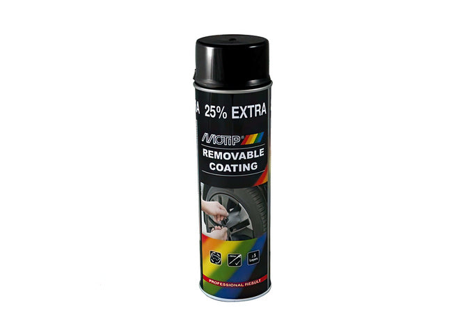 Avtagbar Beläggning Motip Sprayplast glansig svart 500ml