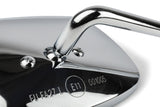 Mirror RMS, right, trapezoidal, chrome