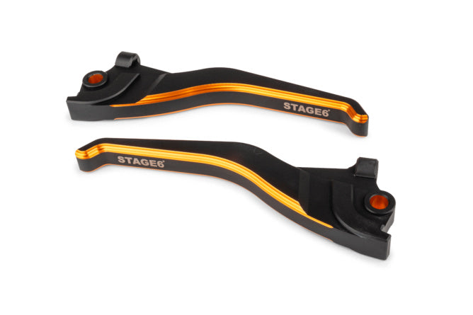 Bromshandtag Stage6 CNC Dual-Färg Yamaha Aerox svart/orange