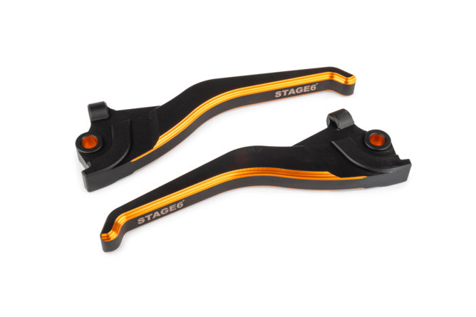 Bromshandtag Stage6 CNC Dual-Färg Yamaha Aerox svart/orange