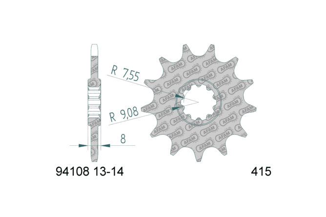 Framdrevsdrev AFAM 13 tänder 415 Aprilia RS 50 93 - 98