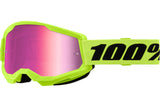 MX Goggles 100% Strata 2 neon yellow pink mirror