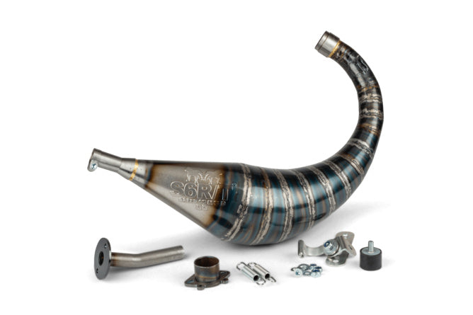 Avgassystem Stage6 R/T 70 - 80cc svart / blå Derbi