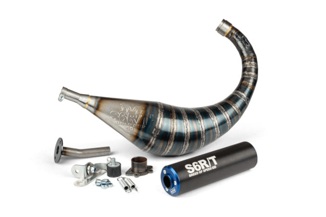 Avgassystem Stage6 R/T 70 - 80cc svart / blå Derbi