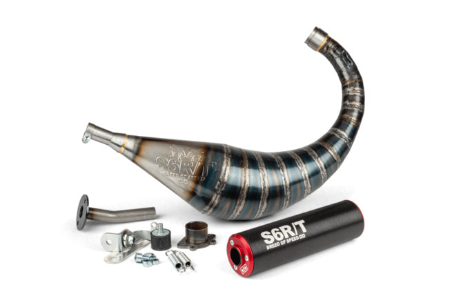 Avgassystem Stage6 R/T 70 - 80cc svart / röd Derbi