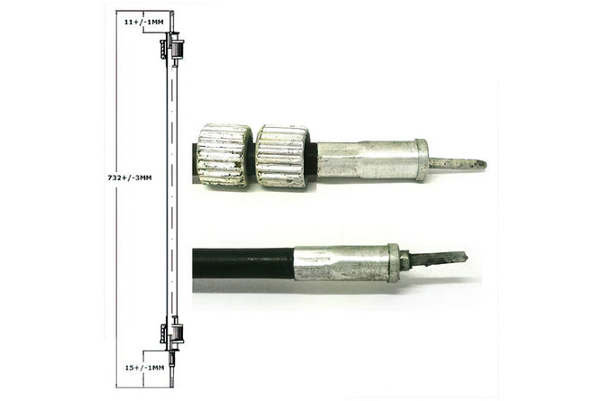 Hastighetsmätarkabel 70cm svart