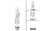 Wedge Base Lamp T5 12V 1.2W