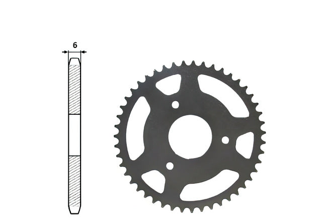 Bakhjulskedja IGM Rieju RS2 Matrix 55mm 3 hål 46 tänder